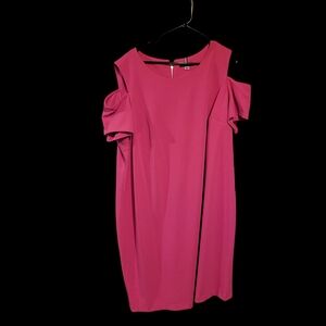 Tommy Hilfiger Cold Shoulder Hot Pink Dress Womens Size 22w
